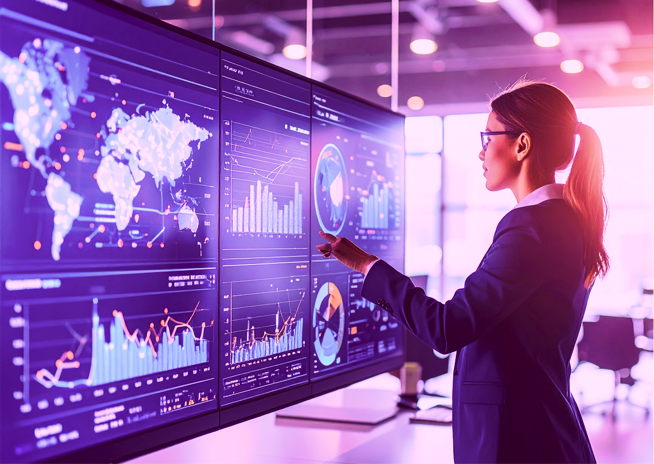 Analyst reviewing intent data dashboards